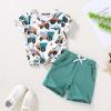 imageYOUNGER TREE Toddler Baby Boy Summer Clothes Dinosaur TShirt and Shorts Boy Outfits 12 Months to 4TGreen