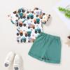 imageYOUNGER TREE Toddler Baby Boy Summer Clothes Dinosaur TShirt and Shorts Boy Outfits 12 Months to 4TGreen
