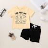 imageYOUNGER TREE Toddler Baby Boy Summer Clothes Dinosaur TShirt and Shorts Boy Outfits 12 Months to 4TLight Yellow Dinosaur