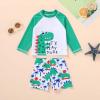 imageYOUNGER TREE Toddler Baby Boy Swimsuit Long Sleeve Bathing Suit Rash Guard Shirt Trunk Sets Swimwear Summer Clothes OutfitsDinosaurs Inviting You to Play