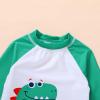 imageYOUNGER TREE Toddler Baby Boy Swimsuit Long Sleeve Bathing Suit Rash Guard Shirt Trunk Sets Swimwear Summer Clothes OutfitsDinosaurs Inviting You to Play