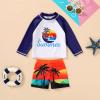 imageYOUNGER TREE Toddler Baby Boy Swimsuit Long Sleeve Bathing Suit Rash Guard Shirt Trunk Sets Swimwear Summer Clothes OutfitsOcean sailboats and Trees