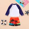 imageYOUNGER TREE Toddler Baby Boy Swimsuit Long Sleeve Bathing Suit Rash Guard Shirt Trunk Sets Swimwear Summer Clothes OutfitsOcean sailboats and Trees