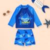 imageYOUNGER TREE Toddler Baby Boy Swimsuit Long Sleeve Bathing Suit Rash Guard Shirt Trunk Sets Swimwear Summer Clothes OutfitsSharks Hunting