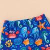 imageYOUNGER TREE Toddler Baby Boy Swimsuit Long Sleeve Bathing Suit Rash Guard Shirt Trunk Sets Swimwear Summer Clothes OutfitsStripes With Crab