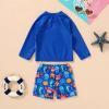 imageYOUNGER TREE Toddler Baby Boy Swimsuit Long Sleeve Bathing Suit Rash Guard Shirt Trunk Sets Swimwear Summer Clothes OutfitsStripes With Crab