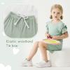 imageYOUNGER TREE Toddler Baby Girl Clothes Ribbed Knit Short Sleeve Tshirt Shorts Sets Little Girl Summer Outfits Clothing SetPeagreen