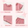 imageYOUNGER TREE Toddler Baby Girl Clothes Ribbed Knit Short Sleeve Tshirt Shorts Sets Little Girl Summer Outfits Clothing SetPink