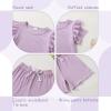 imageYOUNGER TREE Toddler Baby Girl Clothes Ribbed Knit Short Sleeve Tshirt Shorts Sets Little Girl Summer Outfits Clothing SetPurple