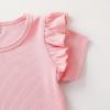 imageYOUNGER TREE Toddler Baby Girl Clothes Ribbed Knit Short Sleeve Tshirt Shorts Sets Little Girl Summer Outfits Clothing SetSolid Pink