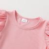 imageYOUNGER TREE Toddler Baby Girl Clothes Ribbed Knit Short Sleeve Tshirt Shorts Sets Little Girl Summer Outfits Clothing SetSolid Pink