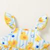 imageYOUNGER TREE Toddler Baby Girl Clothes Ruffle Sleeveless Strap Dress Tank Shorts Set Summer Outfits With BagBlue Stripes and Ducks