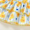 imageYOUNGER TREE Toddler Baby Girl Clothes Ruffle Sleeveless Strap Dress Tank Shorts Set Summer Outfits With BagBlue Stripes and Ducks