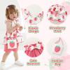 imageYOUNGER TREE Toddler Baby Girl Clothes Ruffle Sleeveless Strap Dress Tank Shorts Set Summer Outfits With BagStrawberry
