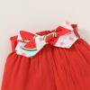 imageYOUNGER TREE Toddler Baby Girl Clothes Ruffle Sleeveless Strap Dress Tank Shorts Set Summer Outfits With BagWatermelon