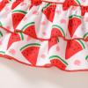 imageYOUNGER TREE Toddler Baby Girl Clothes Ruffle Sleeveless Strap Dress Tank Shorts Set Summer Outfits With BagWatermelon