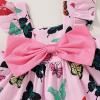 imageYOUNGER TREE Toddler Baby Girl Clothes Sleeveless Ruffle Bowknot Dress Top Shorts Set Summer Outfits for Little Kids GirlsButterflypink Shorts