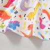 imageYOUNGER TREE Toddler Baby Girl Clothes Sleeveless Ruffle Bowknot Dress Top Shorts Set Summer Outfits for Little Kids GirlsDinopink Shorts