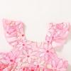 imageYOUNGER TREE Toddler Baby Girl Clothes Sleeveless Ruffle Bowknot Dress Top Shorts Set Summer Outfits for Little Kids GirlsPink Romantic Flower