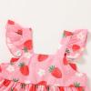 imageYOUNGER TREE Toddler Baby Girl Clothes Sleeveless Ruffle Bowknot Dress Top Shorts Set Summer Outfits for Little Kids GirlsPink Strawberry