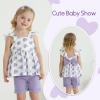 imageYOUNGER TREE Toddler Baby Girl Clothes Sleeveless Ruffle Bowknot Dress Top Shorts Set Summer Outfits for Little Kids GirlsPurple Heart