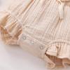 imageYOUNGER TREE Toddler Baby Girl Ruffled Sleeveless Romper Casual Summer Jumpsuit Cotton Linen ClothesApricot
