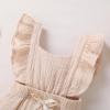 imageYOUNGER TREE Toddler Baby Girl Ruffled Sleeveless Romper Casual Summer Jumpsuit Cotton Linen ClothesApricot