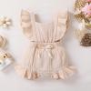 imageYOUNGER TREE Toddler Baby Girl Ruffled Sleeveless Romper Casual Summer Jumpsuit Cotton Linen ClothesApricot