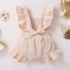 imageYOUNGER TREE Toddler Baby Girl Ruffled Sleeveless Romper Casual Summer Jumpsuit Cotton Linen ClothesApricot
