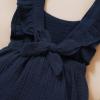imageYOUNGER TREE Toddler Baby Girl Ruffled Sleeveless Romper Casual Summer Jumpsuit Cotton Linen ClothesBlue