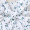 imageYOUNGER TREE Toddler Baby Girl Ruffled Sleeveless Romper Casual Summer Jumpsuit Cotton Linen ClothesBlue Floral
