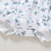 imageYOUNGER TREE Toddler Baby Girl Ruffled Sleeveless Romper Casual Summer Jumpsuit Cotton Linen ClothesBlue Floral
