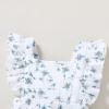 imageYOUNGER TREE Toddler Baby Girl Ruffled Sleeveless Romper Casual Summer Jumpsuit Cotton Linen ClothesBlue Floral