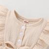 imageYOUNGER TREE Toddler Baby Girl Ruffled Sleeveless Romper Casual Summer Jumpsuit Cotton Linen ClothesButton Apricot