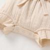 imageYOUNGER TREE Toddler Baby Girl Ruffled Sleeveless Romper Casual Summer Jumpsuit Cotton Linen ClothesButton Apricot