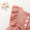 imageYOUNGER TREE Toddler Baby Girl Ruffled Sleeveless Romper Casual Summer Jumpsuit Cotton Linen ClothesButton Dark Pink