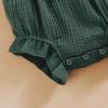 imageYOUNGER TREE Toddler Baby Girl Ruffled Sleeveless Romper Casual Summer Jumpsuit Cotton Linen ClothesButtongreen