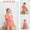 imageYOUNGER TREE Toddler Baby Girl Ruffled Sleeveless Romper Casual Summer Jumpsuit Cotton Linen ClothesButtonpink