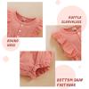 imageYOUNGER TREE Toddler Baby Girl Ruffled Sleeveless Romper Casual Summer Jumpsuit Cotton Linen ClothesButtonpink