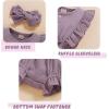 imageYOUNGER TREE Toddler Baby Girl Ruffled Sleeveless Romper Casual Summer Jumpsuit Cotton Linen ClothesButtonpurple