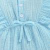 imageYOUNGER TREE Toddler Baby Girl Ruffled Sleeveless Romper Casual Summer Jumpsuit Cotton Linen ClothesButtonsky Blue