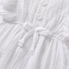 imageYOUNGER TREE Toddler Baby Girl Ruffled Sleeveless Romper Casual Summer Jumpsuit Cotton Linen ClothesButtonwhite