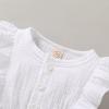 imageYOUNGER TREE Toddler Baby Girl Ruffled Sleeveless Romper Casual Summer Jumpsuit Cotton Linen ClothesButtonwhite