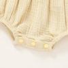 imageYOUNGER TREE Toddler Baby Girl Ruffled Sleeveless Romper Casual Summer Jumpsuit Cotton Linen ClothesEmbroideryapricot