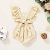 imageYOUNGER TREE Toddler Baby Girl Ruffled Sleeveless Romper Casual Summer Jumpsuit Cotton Linen ClothesEmbroideryapricot