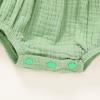 imageYOUNGER TREE Toddler Baby Girl Ruffled Sleeveless Romper Casual Summer Jumpsuit Cotton Linen ClothesEmbroiderygreen