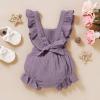imageYOUNGER TREE Toddler Baby Girl Ruffled Sleeveless Romper Casual Summer Jumpsuit Cotton Linen ClothesLight Purple