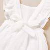 imageYOUNGER TREE Toddler Baby Girl Ruffled Sleeveless Romper Casual Summer Jumpsuit Cotton Linen ClothesMilk White
