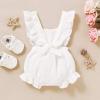 imageYOUNGER TREE Toddler Baby Girl Ruffled Sleeveless Romper Casual Summer Jumpsuit Cotton Linen ClothesMilk White