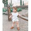 imageYOUNGER TREE Toddler Baby Girl Ruffled Sleeveless Romper Casual Summer Jumpsuit Cotton Linen ClothesMilk White